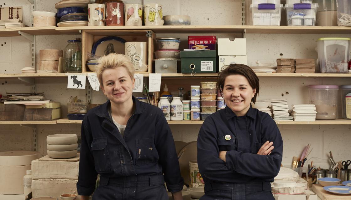 Two members of Ceramics Co-op