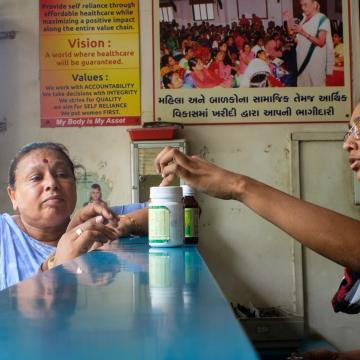 Young women in India working in a co-op